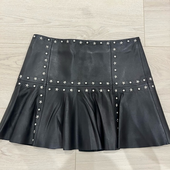 Black leather Mini Skirt - Picture 1 of 6